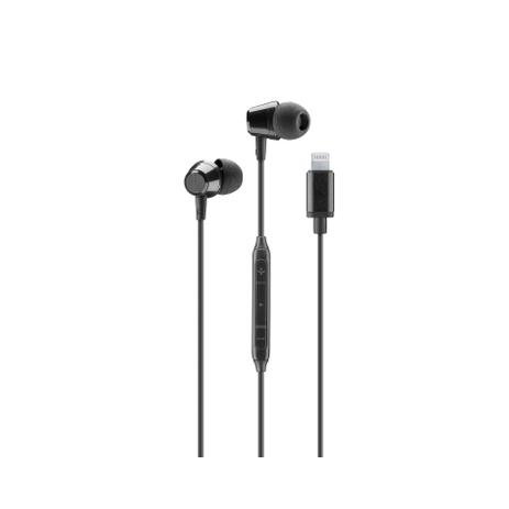 Cellularline - Auricolare Lightning MFI in-ear con microfono - Nero