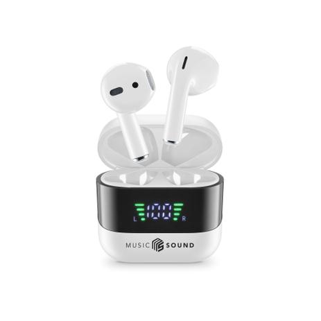 Music Sound - Spark Auricolari TWS con Display LED - Bianco