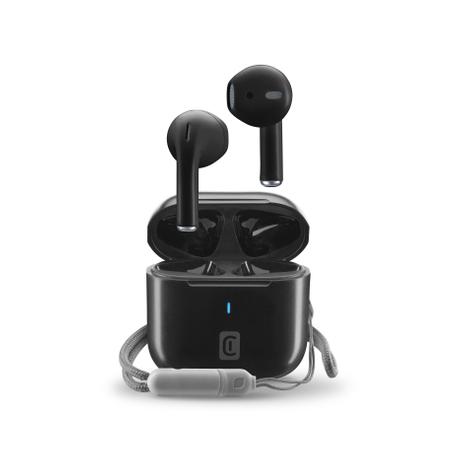 Cellularline - Rize Auricolare Bluetooth con custodia e laccetto - Nero
