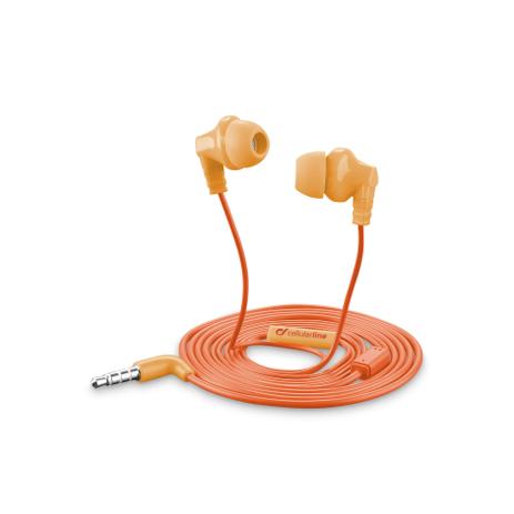 Cellularline - Cricket Auricolari a filo in-ear con Jack 3.5mm - Arancione